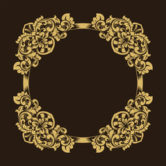 hand drawn ornamental flower frame