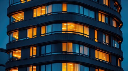 Obraz premium Futuristic Business Building Architecture Urban Environment Gigapixel Standard Scale Night View