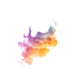 Vibrant abstract colorful cloud formation on a transparent background showcasing beauty and creativity, Abstract Colorful Cloud On transparent background