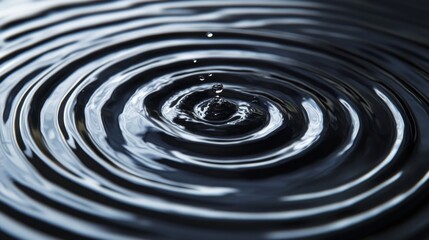 Water Drop Ripples in Dark Surface: Stunning Macro Photography