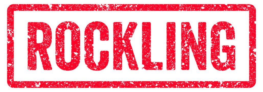 Rockling Stamp Transparent Seal, Red Grunge Rockling Word Rubber Stamp Seal