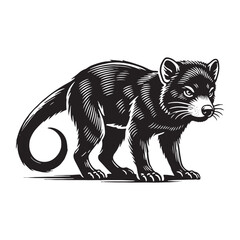 Captivating Tasmanian Devil silhouette for innovative print purposes - Tasmanian Devil illustration - minimallest Tasmanian Devil vector
