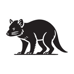 Minimalistic Tasmanian Devil silhouette for creative design purposes - Tasmanian Devil illustration - minimallest Tasmanian Devil vector
