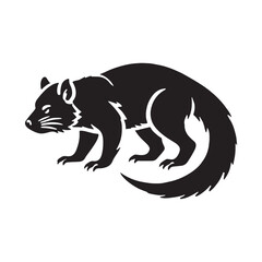 Detailed Tasmanian Devil silhouette for contemporary artistic uses - Tasmanian Devil black vector
