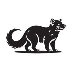 Simplified Tasmanian Devil silhouette for creative media purposes - Tasmanian Devil black vector
