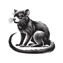 Tasmanian Devil silhouette for modern artistic uses - Tasmanian Devil black vector
