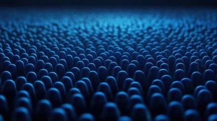 Obraz premium A mesmerizing close-up of a blue, textured surface featuring numerous rounded shapes, creating a sense of depth and movement.