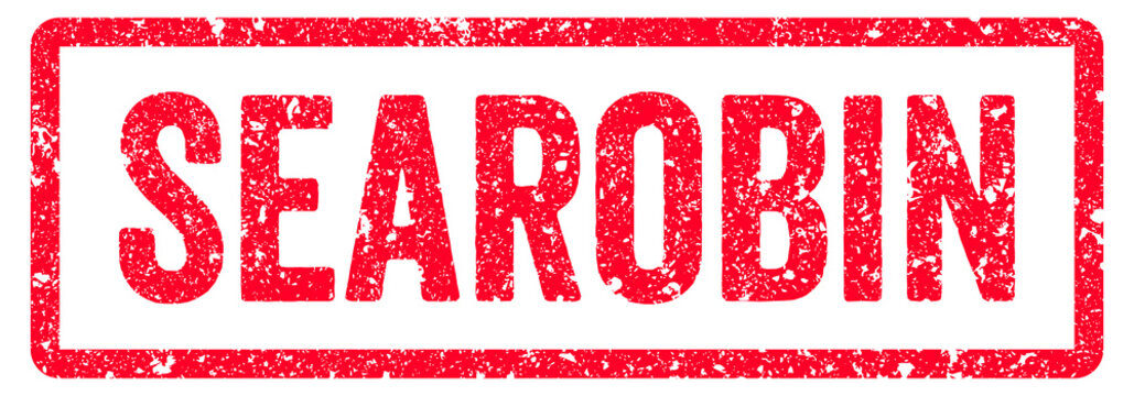 Searobin Stamp Transparent Seal, Red Grunge Searobin Word Rubber Stamp Seal