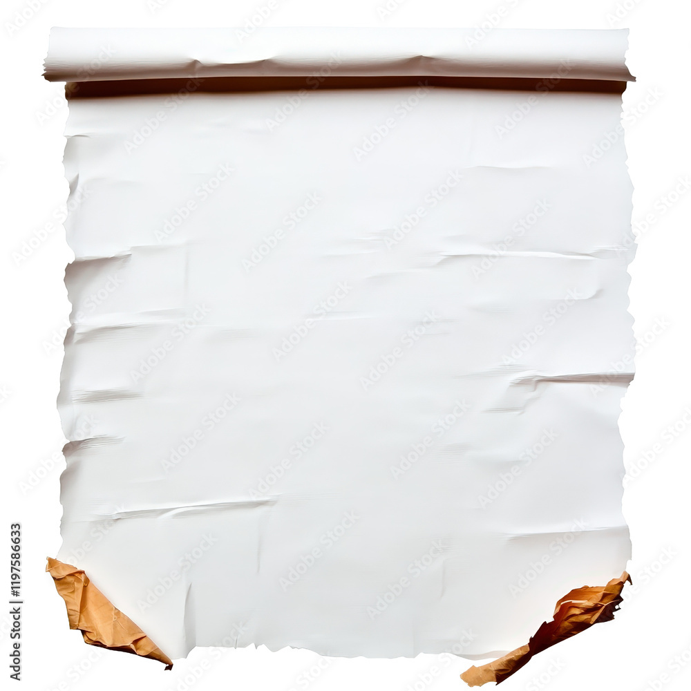 Aufkleber torn edge paper sheet isolated on white surface for background or texture use on white background , 