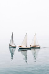 Fototapeta premium Small sailboats on water