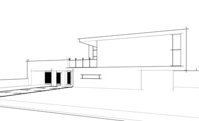 Sketch of modern building