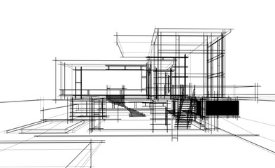 Obraz premium Sketch of modern building