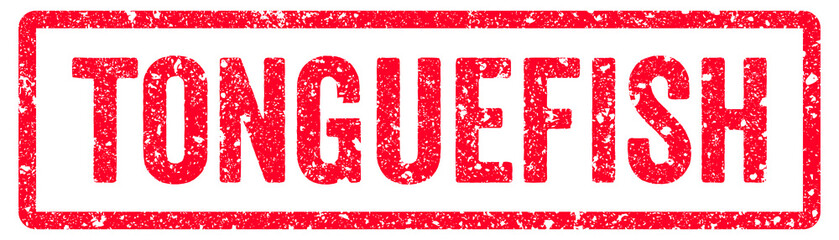 Tonguefish Stamp Transparent Seal, Red Grunge Tonguefish Word Rubber Stamp Seal