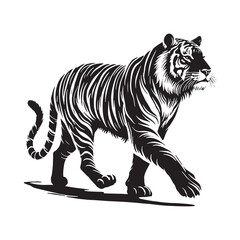 Stylish tiger silhouette for versatile artistic designs - Tiger illustration - minimallest tiger vector
