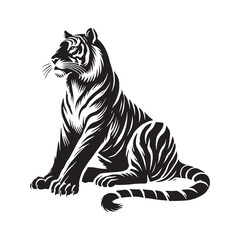 Captivating tiger silhouette for versatile design applications - Tiger black vector
