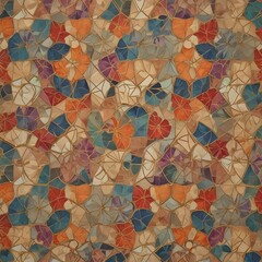 Multicolored floral tessellations in metallic 
