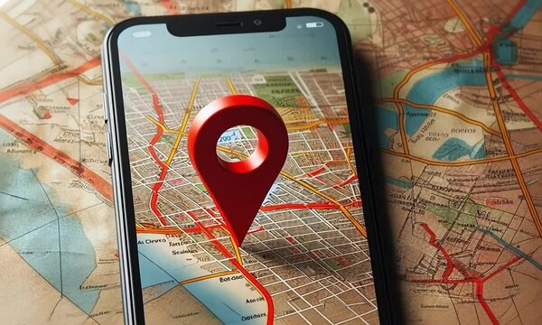 Discovering local hidden gems using a smartphone map with location marker