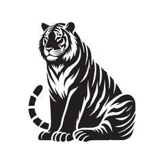 Creative tiger silhouette for versatile digital uses - Tiger illustration - minimallest tiger vector
