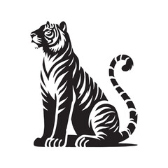 Detailed tiger silhouette for innovative media designs - Tiger black vector

