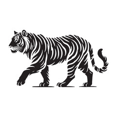 Captivating tiger silhouette for versatile design purposes - Tiger black vector
