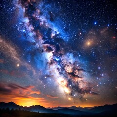 Night or dark sky with twinkle stars abstract background