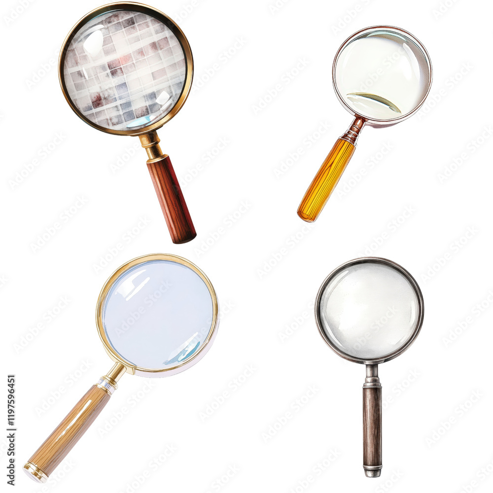 Poster three colorful magnets displayed on a white background showcasing different shapes and designs on wh