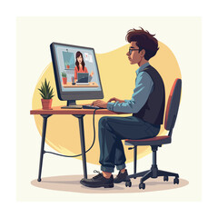 Online education vector illustration
