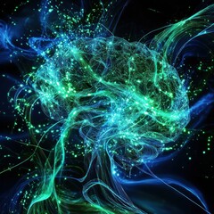 Abstract Representation of Human Brain with Glowing Neural Activity