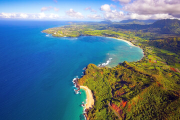 Obraz premium Kauai from a bird's eye view