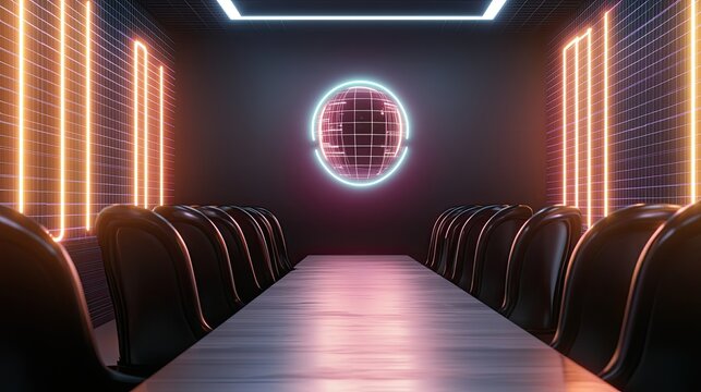 AI technologies create personalized tutoring sessions represented by holographic virtual tutors surrounded by interactive flat art-style elements and glowing neon grid patterns