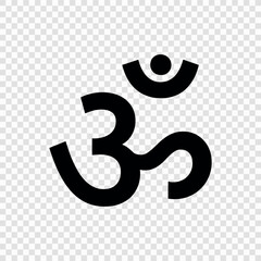 Om or Aum Symbol in Bold Black Design