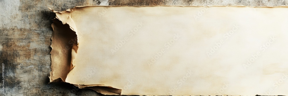 Poster blank parchment surface suitable for text placement in a rustic setting. generative ai