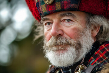 Authentic Scottish person Piper in Traditional Attire, Generative AI Artwork Capturing Cultural Heritage