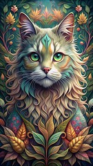 Mystical Cat in an Enchanted Forest 