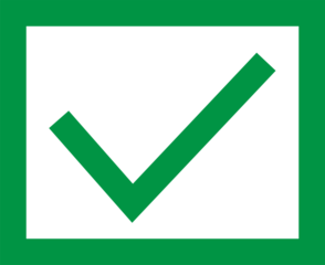 Simple green check mark in square, isolated tick symbols, checklist signs, and approval badge. Flat and modern checkmark design, vector illustration.