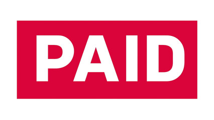 Obraz premium Paid word. Paid concept. Minimalist, red 