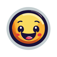 Cute Smiling Emoji Icon – Cartoon Style Happy Face Illustration
