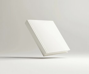 Minimalistic Flying White Book on Neutral Background with Subtle Shadow, mockup