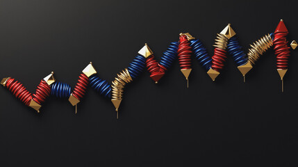 Abstract black background with Colorful charts and graphs with statistics to innovative analyze business potential and forecast future development of companies growth.