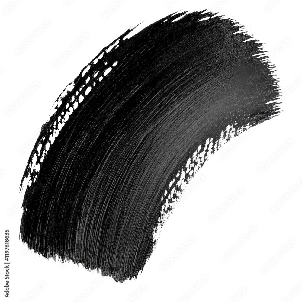 Poster black brush stroke on white background creating abstract artistic design element for creative projec