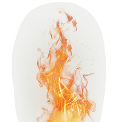Fototapeta premium Abstract orange fire flames design element on white background with transparent overlay perfect for backgrounds or design projects