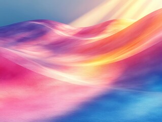 Obraz premium Vibrant Abstract Landscape with Colorful Waves and Soft Light