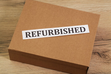 Recycling paper box with electronic waste inside packaging box