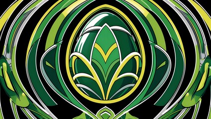 An Eco-Friendly Easter Inspiration: Green Egg in Art Deco Style