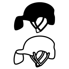 helmet icon, simple flat style, pictogram logo sign symbol vector illustration, isolated on white for mobile app