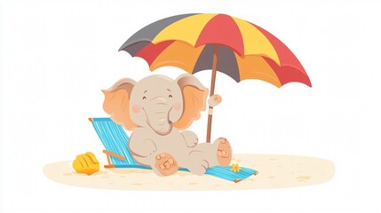 Adorable Elephant Enjoying Summer Vacations Outdoors