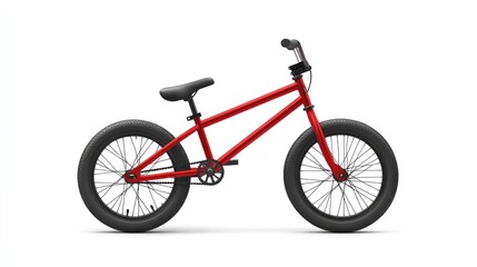 Fototapeta premium Red BMX bike on white background.