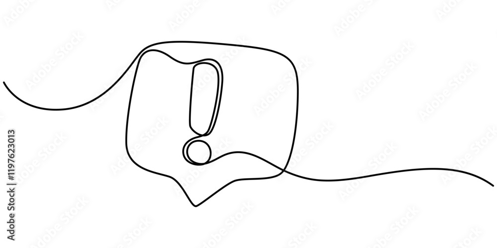 Poster continuous line drawing of fraud and scams icon. hand drawn symbol vector illustration, notification