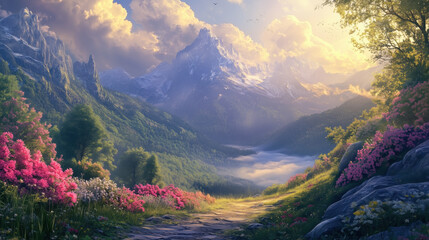 Minimalist Nature Background with Colors