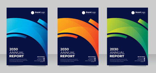 Modern Annual Report Cover Design with Vibrant Color Themes